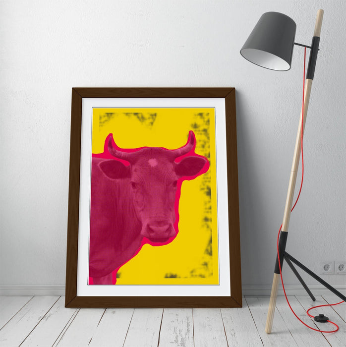 PINK COW POP ART WARHOL INSPIRED -ART FRAMED POSTER PICTURE PRINT ARTWORK