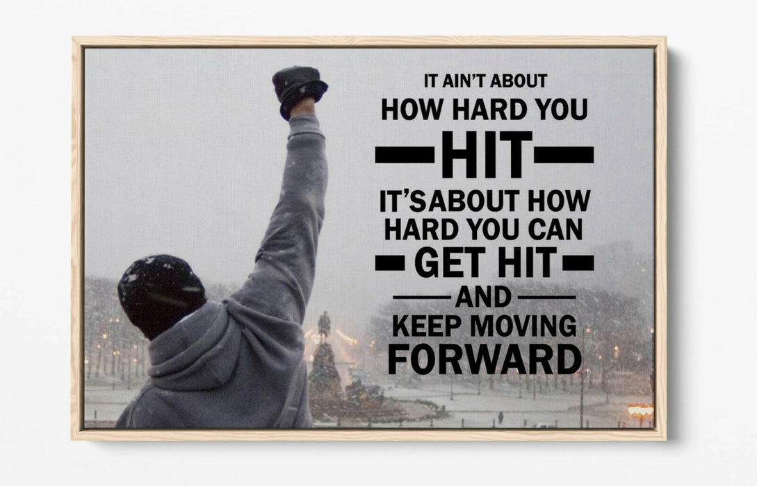 Float Effect Canvas Art – Rocky Steps Motivational Quote On Premium MDF Frame
