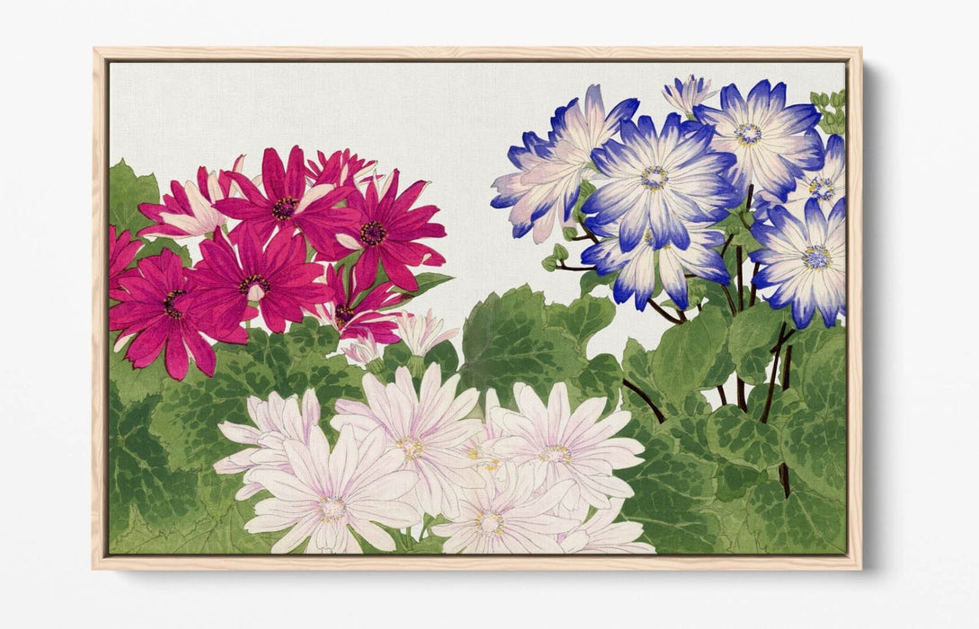 Canvas Wall Art – Vintage Flower Art With Float Effect Premium Frame