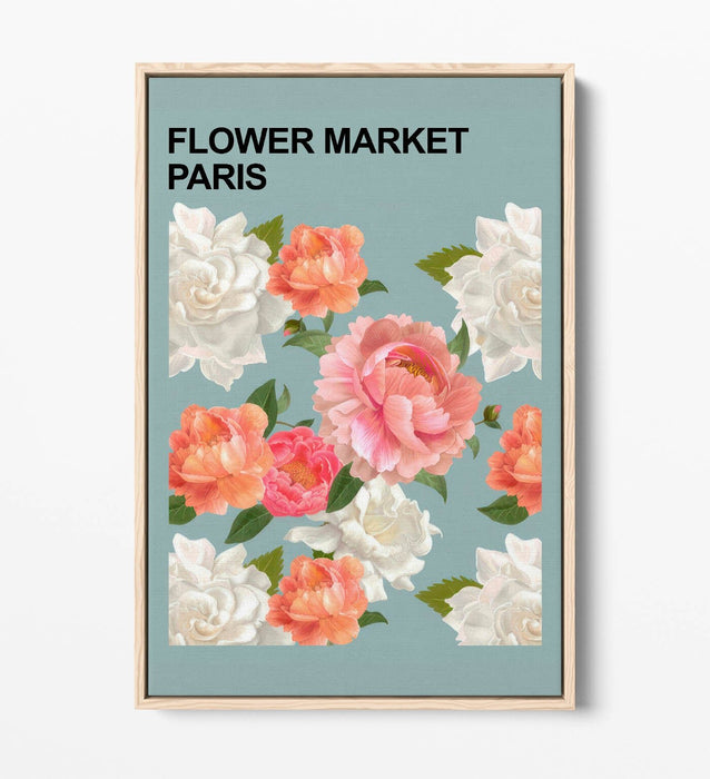 Floral Canvas Art - Flower Market Print | Contemporary Paris Floral Wall Decor