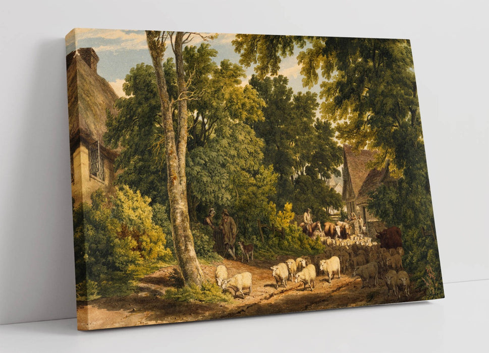 Canvas Wall Art – Robert Hills Driving Home The Flock 1812 Print on MDF Frame
