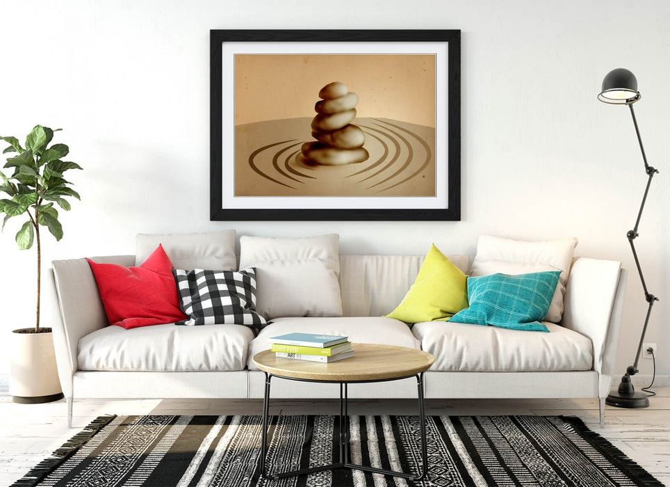 ABSTRACT ZEN STONE STACK HOME DECOR -FRAMED ART POSTER PICTURE PRINT