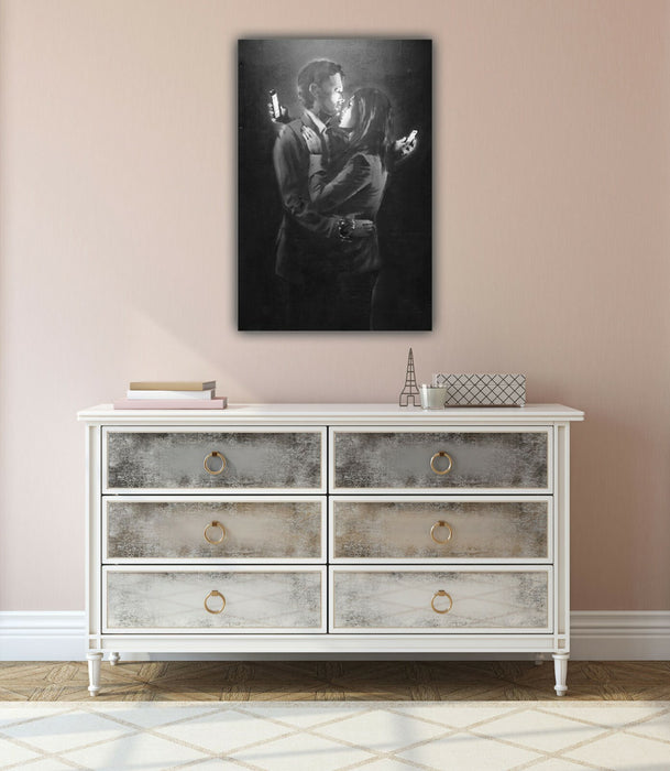 MOBILE LOVERS PORTRAIT -  CANVAS STREET WALL ART PRINT ARTWORK BANKSY STYLE