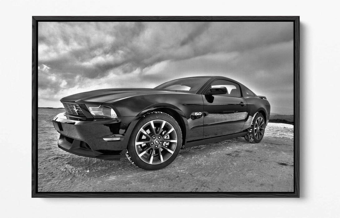 Canvas Wall Art - Dodge Viper Greyscale Float Effect Premium Print