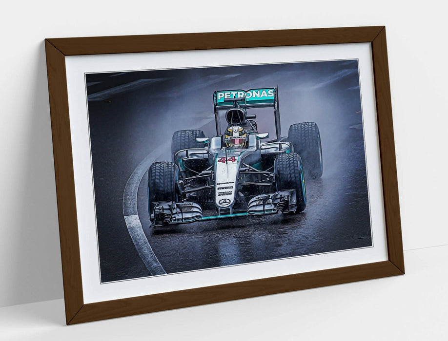 Lewis Hamilton Poster - Mercedes F1 Artwork | Framed Wall Art, Ready To Hang