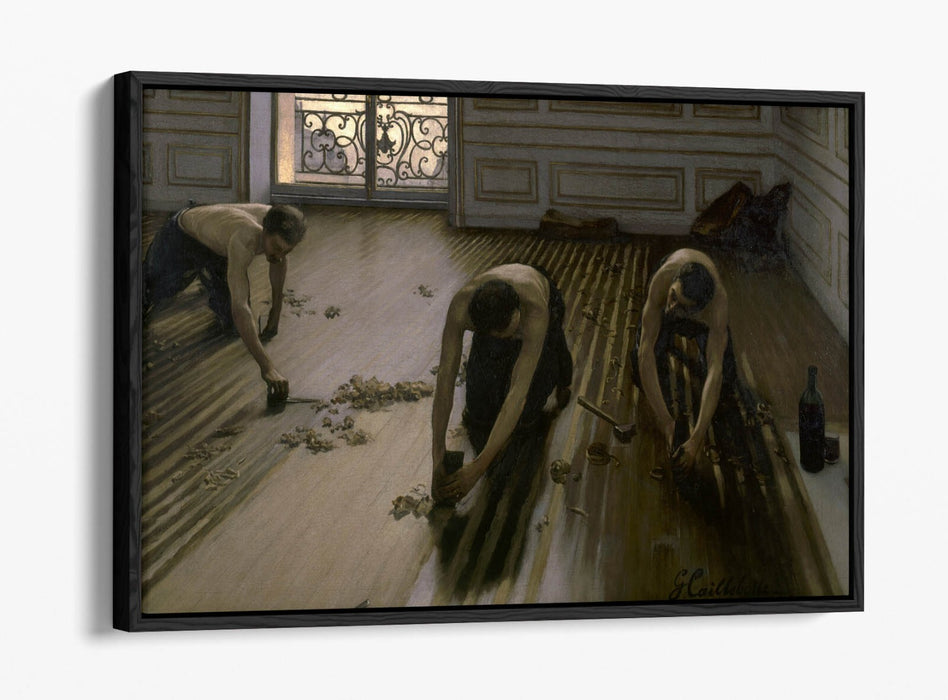 Float Effect Canvas Art – Gustave Caillebotte The Floor Scrapers Print On MDF Frame