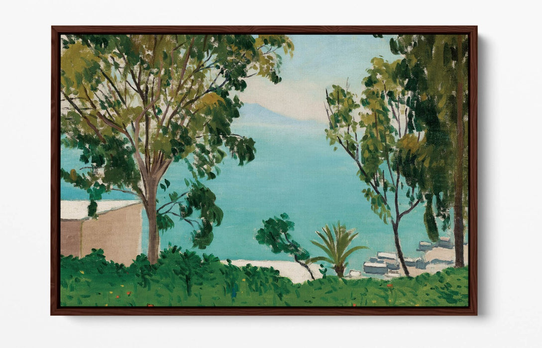 Float Effect Canvas Art - Albert Marquet Beach Scene Through Trees, Handmade UK