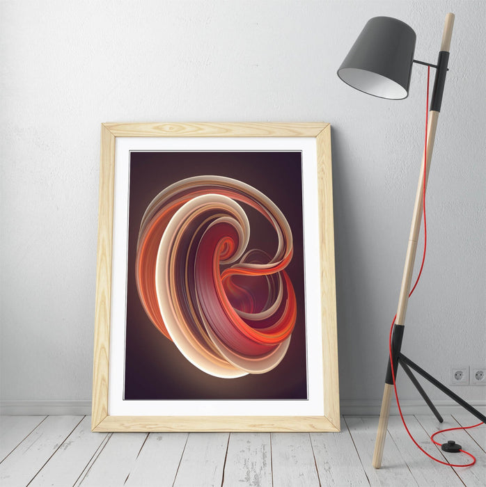 Framed Abstract Wall Art - Multi Colour Swirl Poster Print | Bedroom Decor