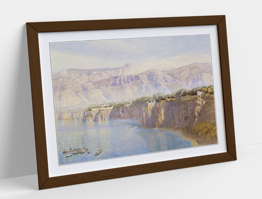 Framed Wall Art - John Brett Painting Near Sorrento | Handmade UK Woodgrain Frame