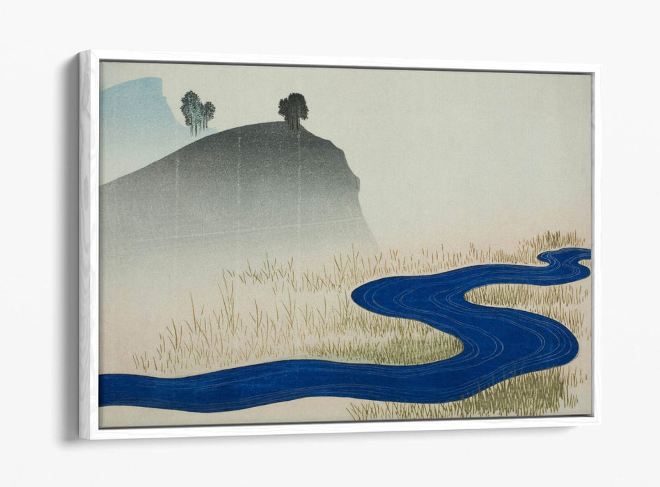 TOTOYA HOKKEI, MOUNTAIN LANDSCAPE WITH STREAM-FLOAT EFFECT CANVAS WALL ART PRINT