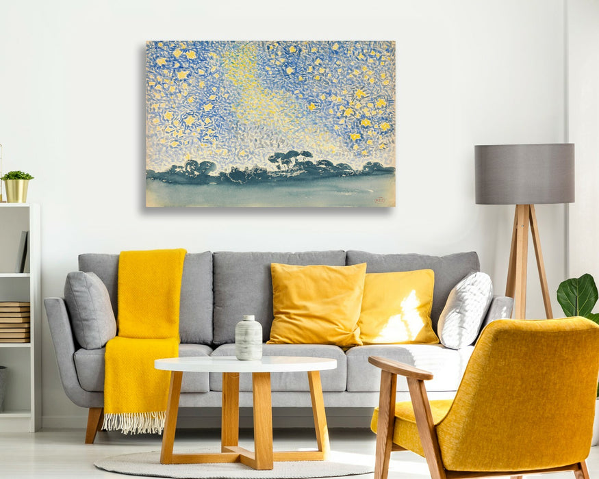 CANVAS WALL ART ARTWORK FRAMED PRINT Henri Edmond Cross Landscape with Stars