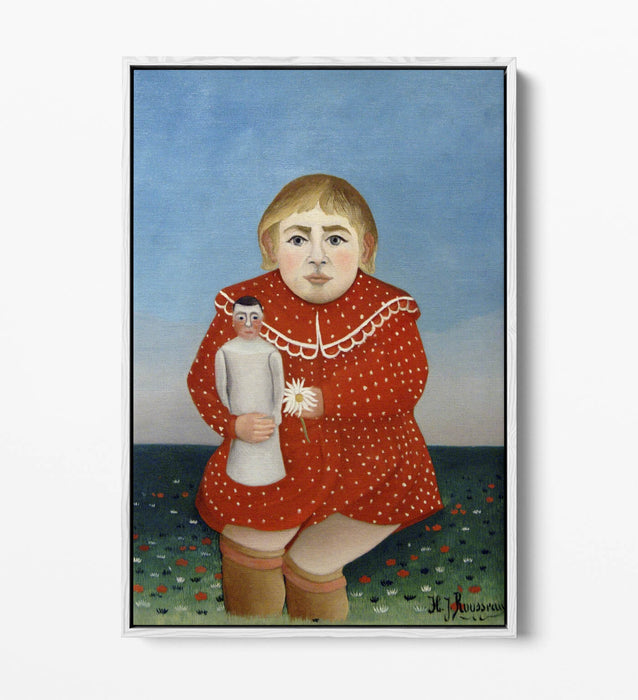 Canvas Wall Art - Henri Rousseau Print With Child and Doll | Premium Float Effect