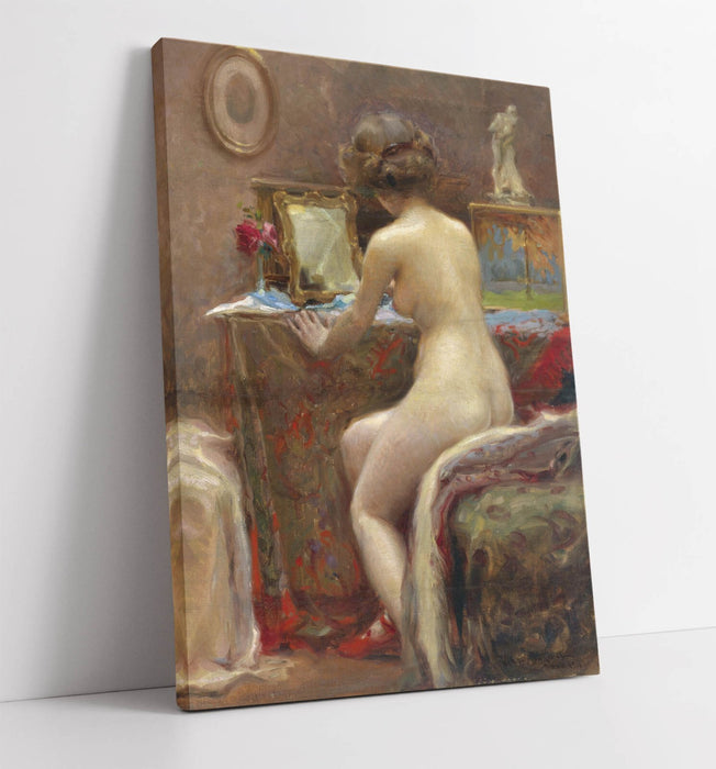 Canvas Wall Art – Vlado Bukovac Painting Before The Toilet Mirror | Premium Print