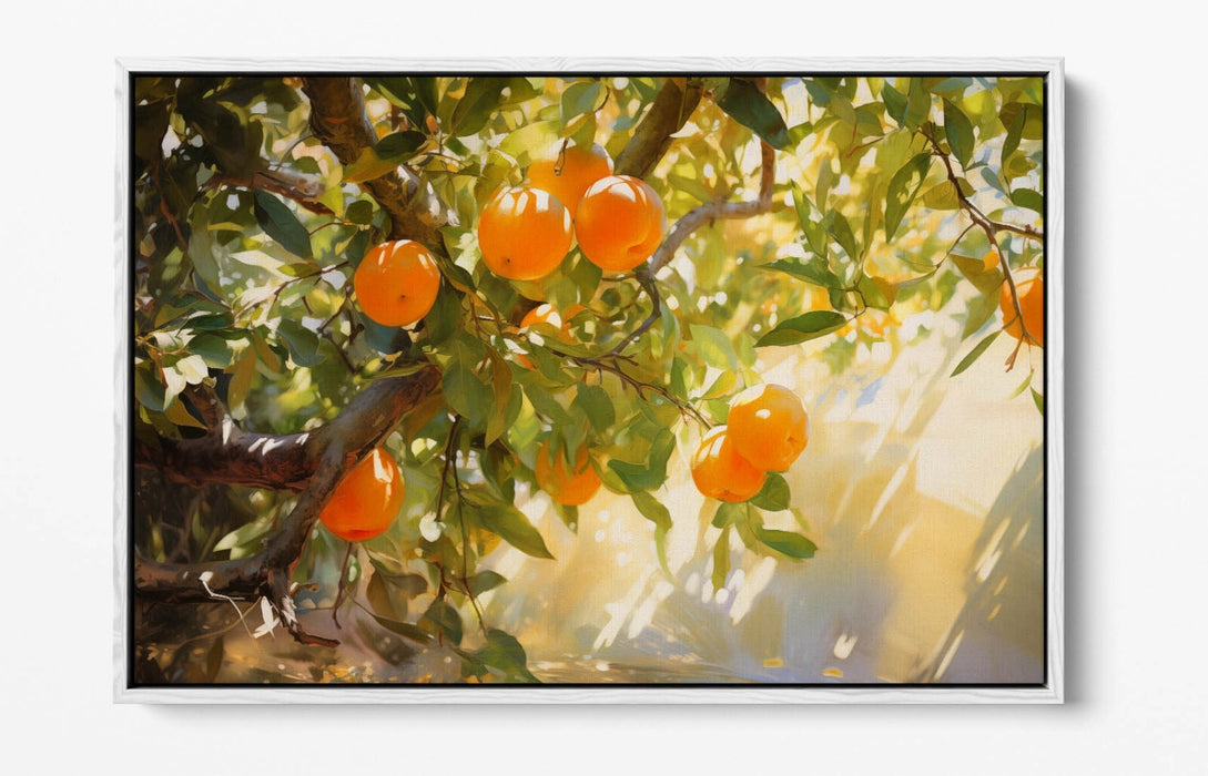 Orange Tree Canvas - Vibrant Float Effect Wall Art | Handmade Home Decor Print
