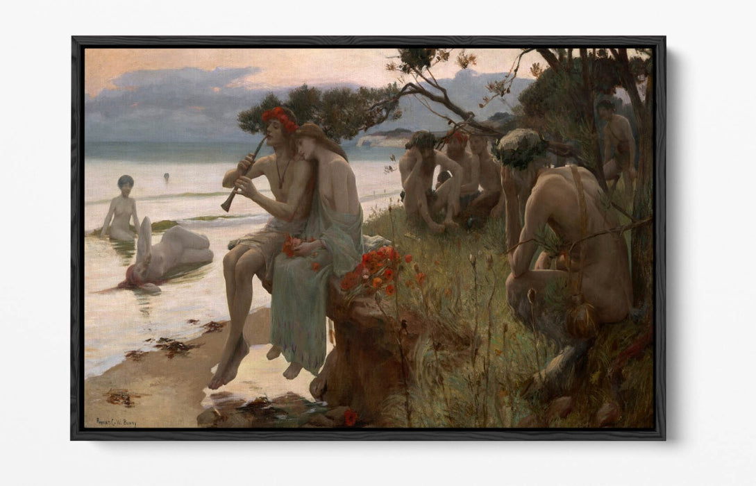 Canvas Wall Art - Rupert Bunny Pastoral Float Effect Print on 30mm Deep Frame