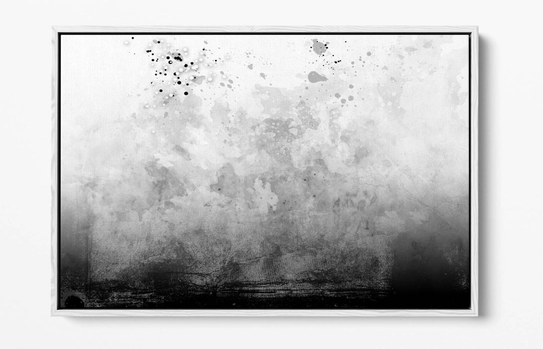 Canvas Wall Art - Abstract Black White Sketch Background with Float Effect Frame