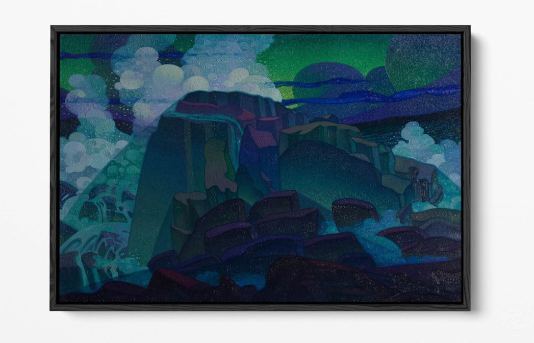RAYMOND JONSON, ROCK AT SEA -FLOAT EFFECT CANVAS WALL ART PRINT