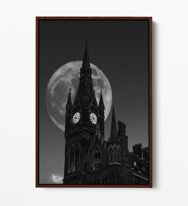 London Canvas Wall Art – Westminster Abbey Full Moon Float Effect Print