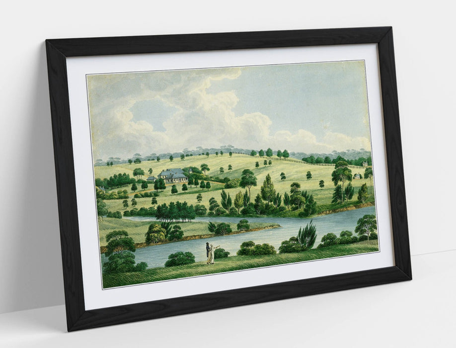 Framed Wall Art - Joseph Lycett Residence Of John Macarthur Painting Print