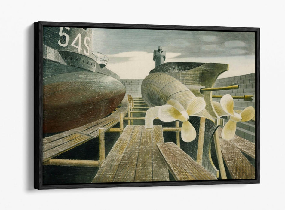 Canvas Wall Art – Submarines in Dock Print | Float Effect Canvas With Premium Frame
