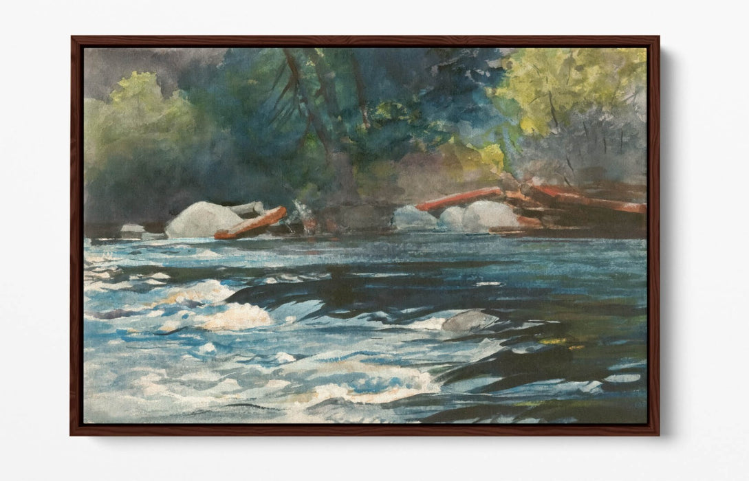 Canvas Wall Art - Winslow Homer The Rapids Hudson River Float Effect Print