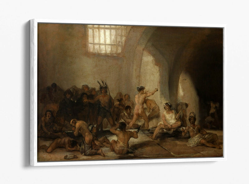Float Effect Canvas Art – Francisco Goya Madhouse Print on Custom MDF Frame