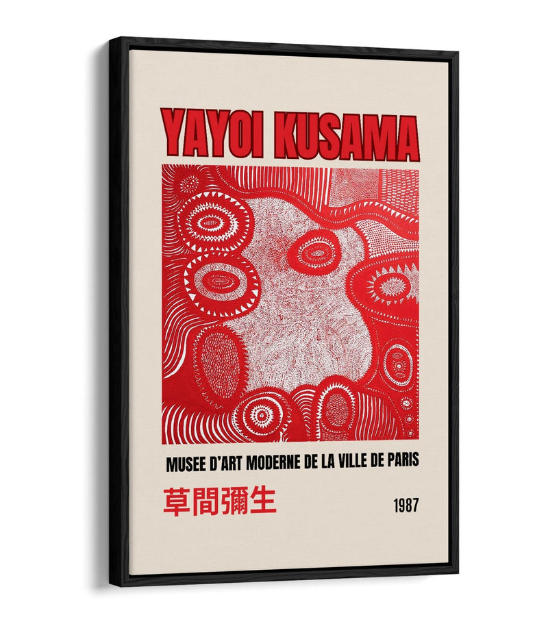 Canvas Art Print - Red Abstract Wall Art With Float Effect Frame, Handmade