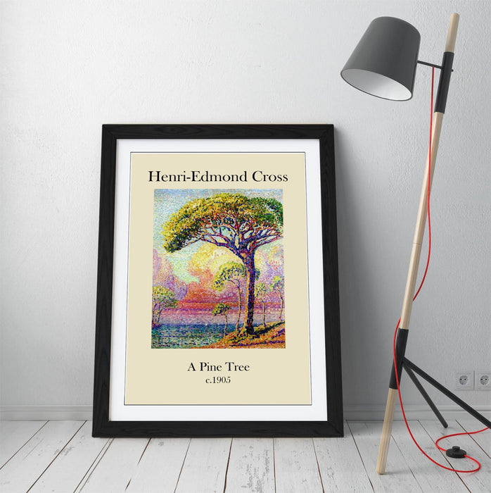 Framed Wall Art – Pine Tree Poster Print | Handmade Wall Decor with Faux Wood Frame
