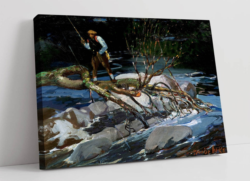 Canvas Wall Art - George Benjamin Luks Trout Fishing Painting | Ready To Hang Print