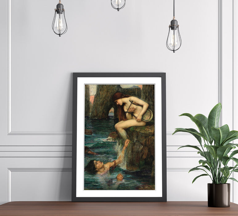 JOHN WILLIAM WATERHOUSE SIREN FRAMED ART POSTER PAINTING PRINT 4 SIZES