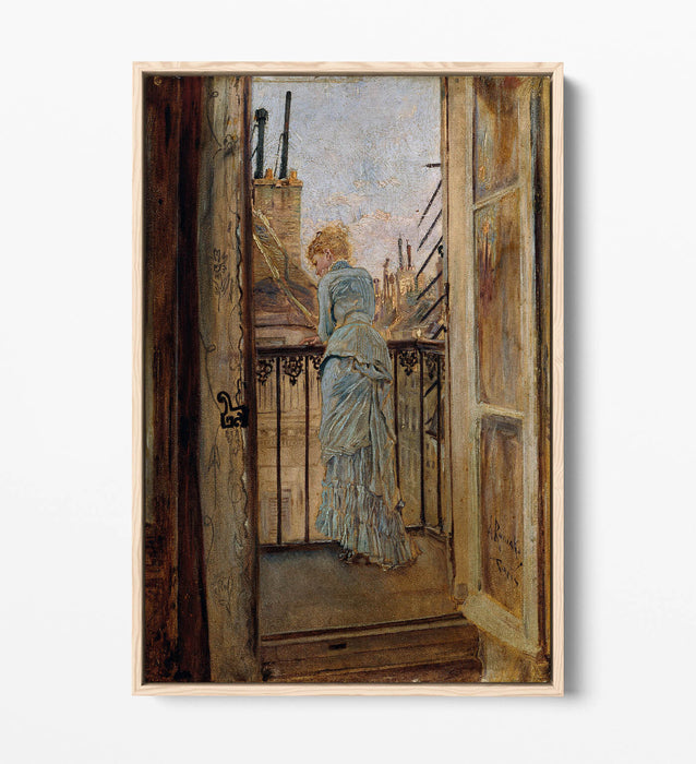 Canvas Wall Art - Anton Romako On The Balcony | Float Effect Premium Frame