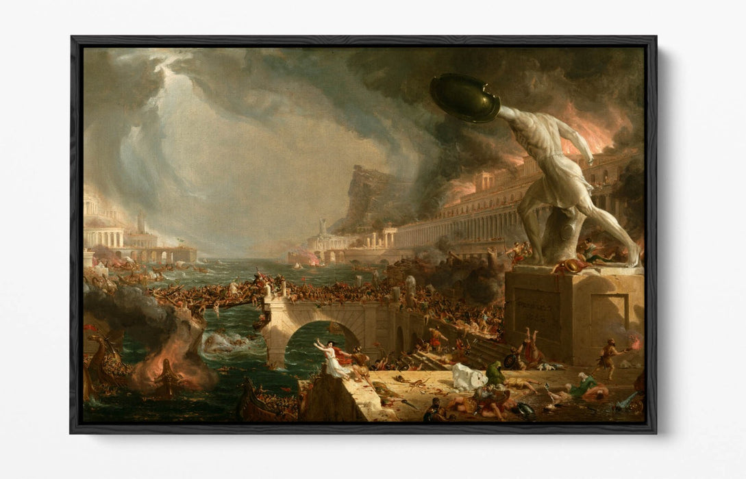 Canvas Wall Art Print – Thomas Cole Empire Destruction Float Effect Premium Canvas