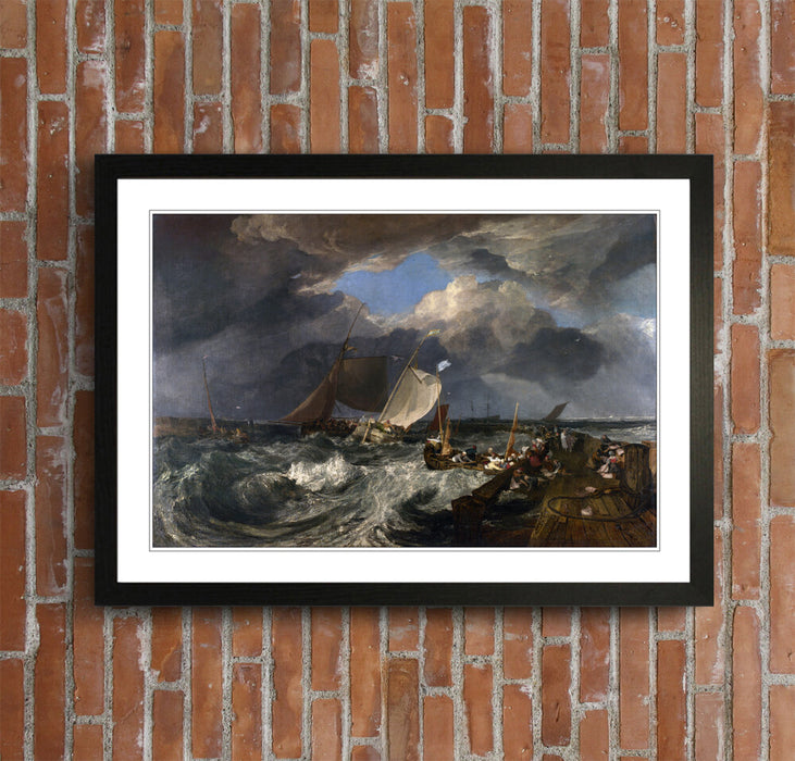 Turner Calais Pier Poster – Framed Art Print With Wood Grain Frame & Archival Ink