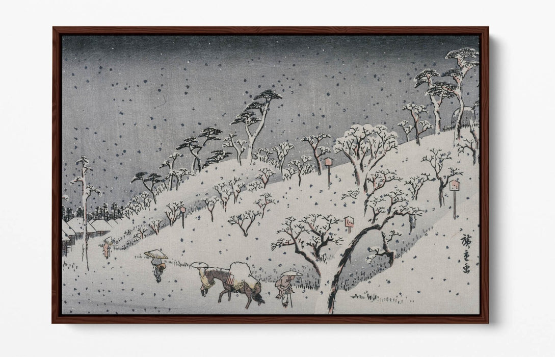 Float Effect Canvas - Utagawa Hiroshige Evening Snow At Asuka Hill Art Print