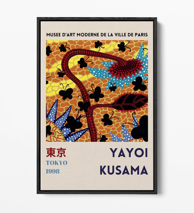 YAYOI KUSAMA FLOWER FLORAL CONTEMPORARY DECOR FLOAT EFFECT CANVAS ART PRINT