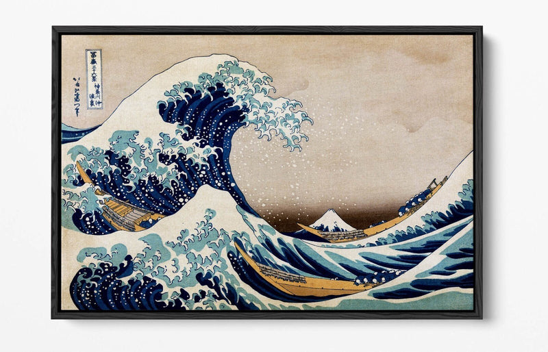 Float Effect Canvas Art – Hokusai Great Wave Off Kanagawa Japanese Wall Decor