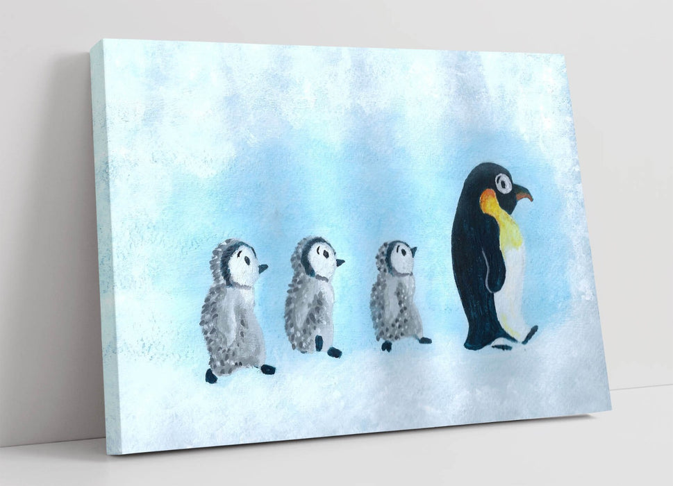 Baby Penguins Canvas - Cute Penguin Artwork | Handmade Wall Art Print