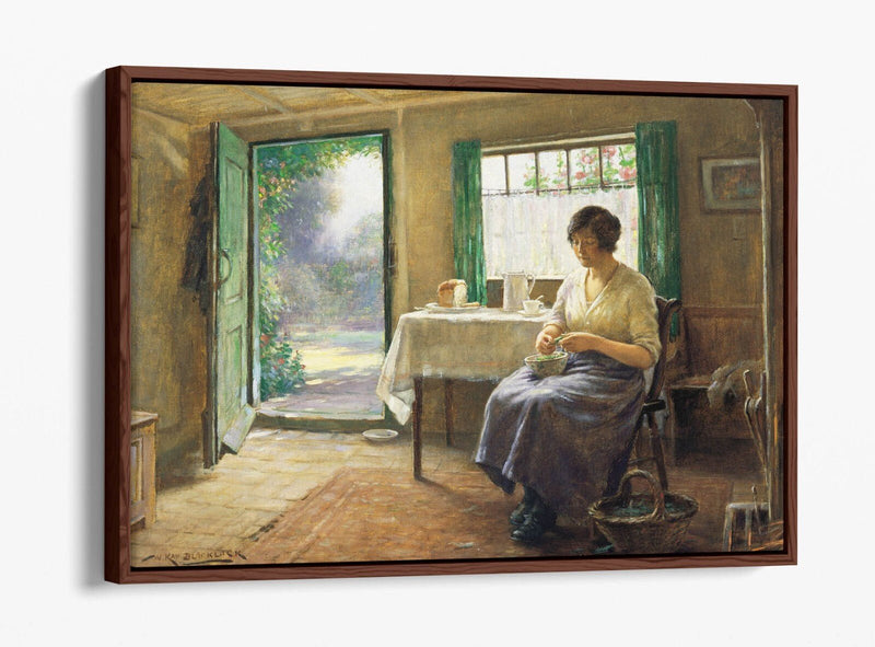 Float Effect Canvas Art - Lunchtime Preparation Print on Premium Deep Frame