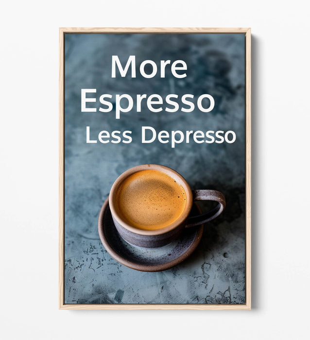 Espresso Canvas Art - Funny Coffee Quote Kitchen Wall Decor | Float Effect Print