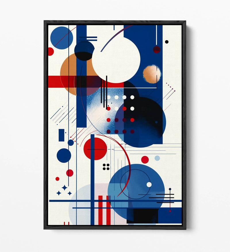 Canvas Art Print – Blue Red Abstract Wall Art With Float Effect Frame