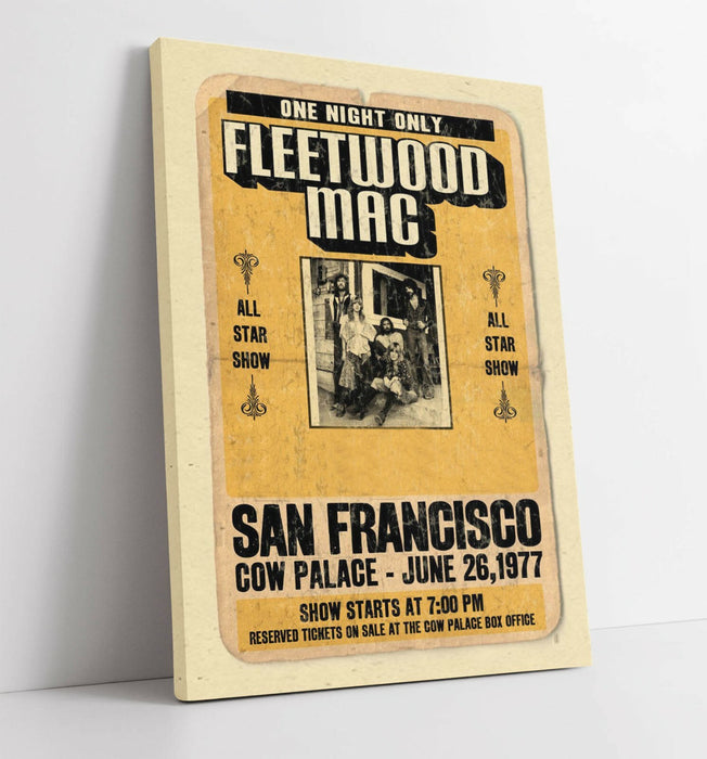FLEETWOOD MAC MUSIC POSTER -CANVAS WALL ART PICTURE PRINT ARTWORK DEEP FRAMED