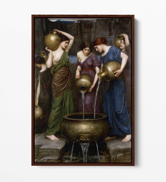 JOHN WILLIAM WATERHOUSE DANAIDES-FLOAT EFFECT CANVAS WALL ART PIC PRINT- GREEN