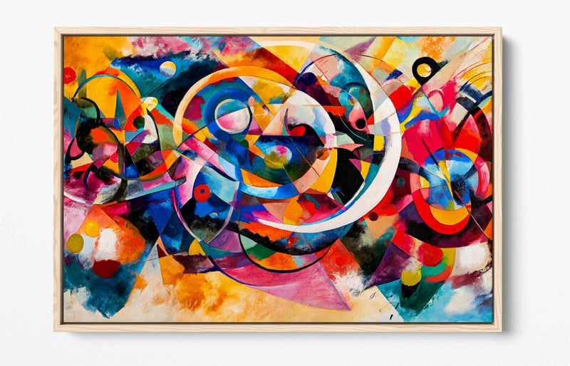 Canvas Art Print – Abstract Multi Colour Painting With Float Effect Frame