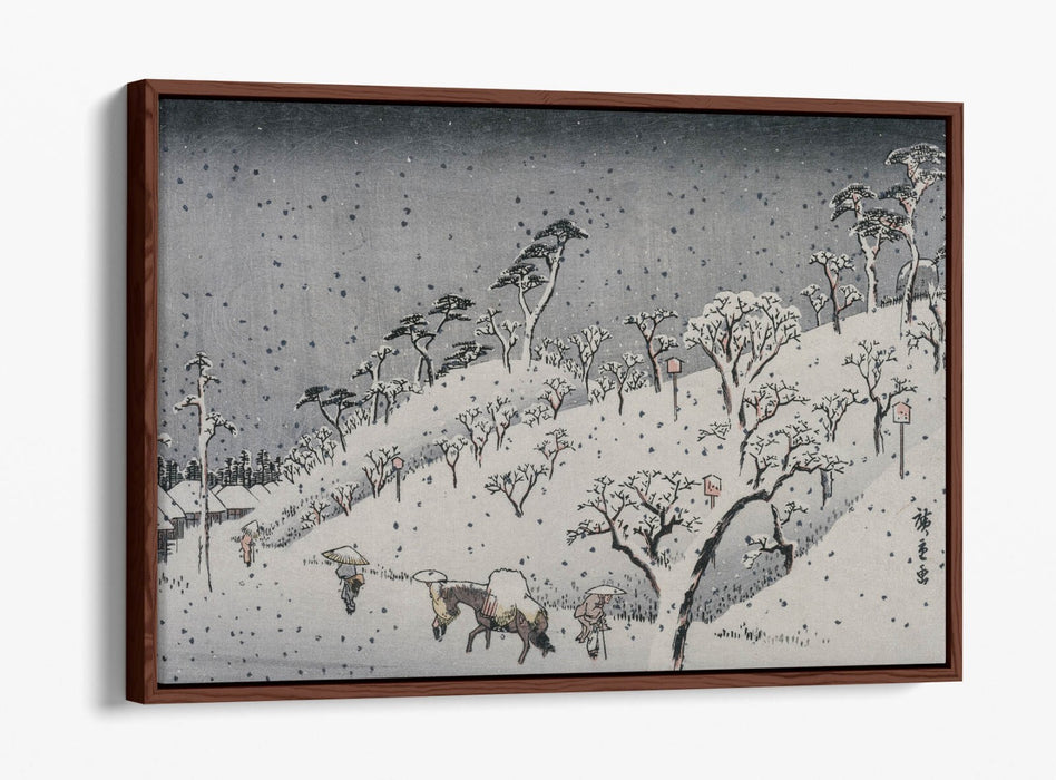 Float Effect Canvas - Utagawa Hiroshige Evening Snow At Asuka Hill Art Print