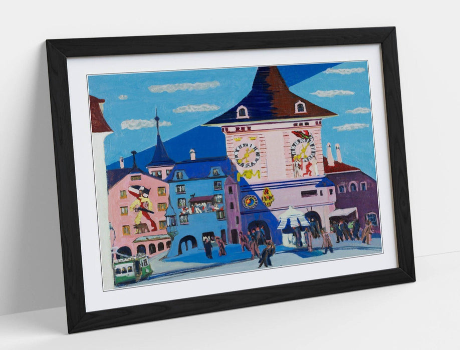 Framed Art Poster – 'Ernst Ludwig Kirchner, Bern Bell Tower' Print on Matte Paper