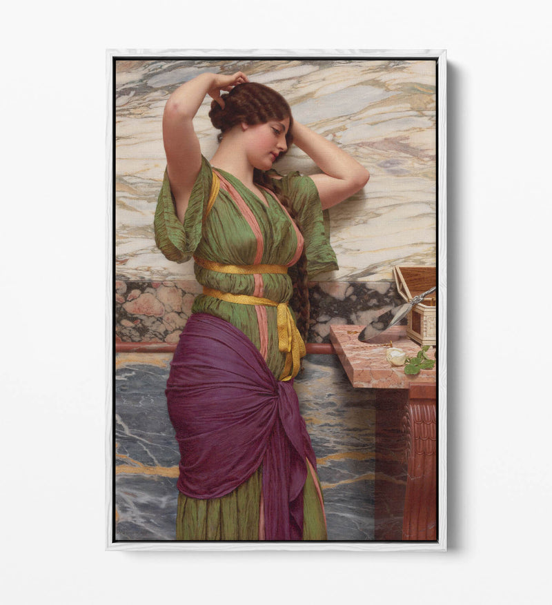 Canvas Wall Art Print - John William Godward Float Effect Canvas Art With Premium Frame