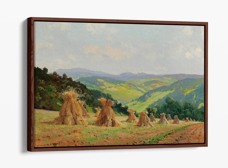 Float Effect Canvas Art - Alps Landscape Foothills Print With Premium Varnish Finish