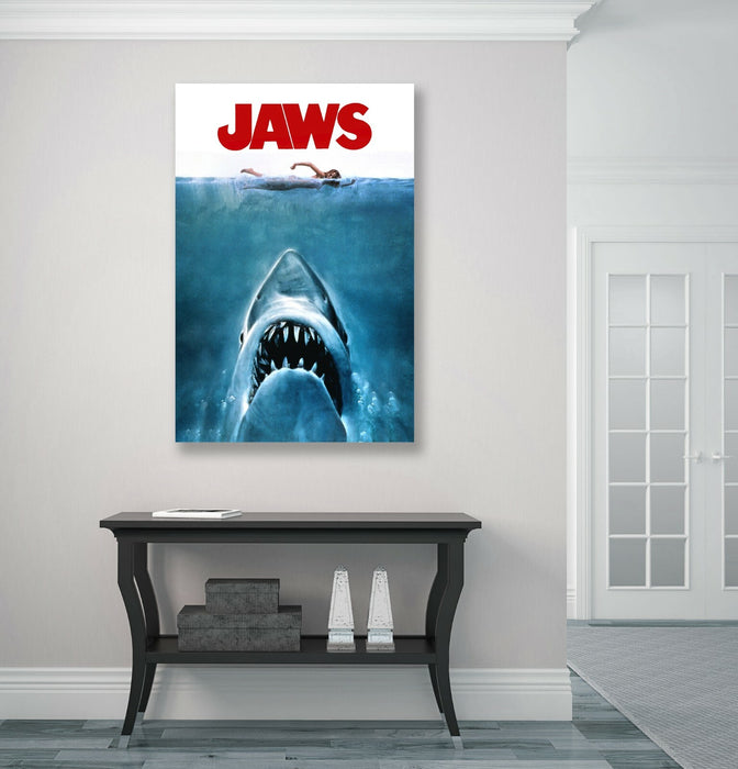 Vintage Movie Poster | JAWS Movie Canvas Wall Art Print - Ready To Hang