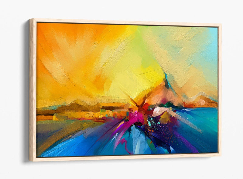 Canvas Wall Art - Abstract Colour Splash Print | Float Effect Canvas, Ready to Hang