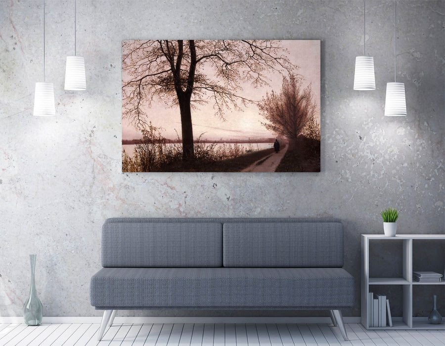 CHRISTEN KOBKE, AUTUMN MORNING ON LAKE SORTEDAM -CANVAS WALL ARTWORK PIC PRINT